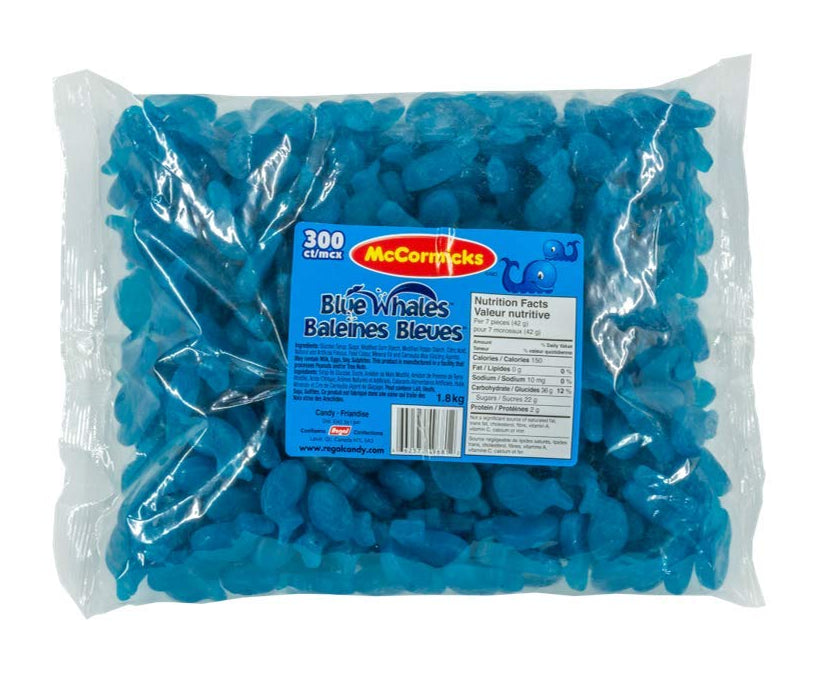 McCormicks Blue Whales Gummy Candy, 300 Count, 1.8 kg/4lb Bag