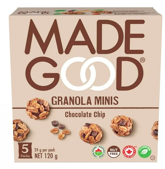 MadeGood Chocolate Chip Granola Minis, 5 x 24g