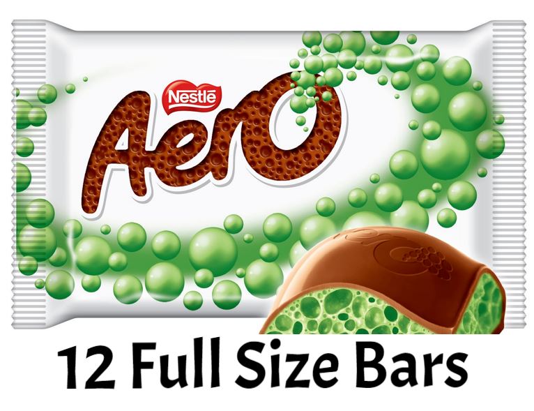 Nestle Aero Mint Chocolate Candy Bars 42g Each 12 Full Size Bars