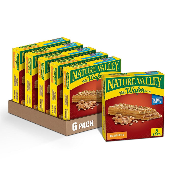 Nature Valley Crispy Creamy Peanut Butter Wafer Bars 6 Boxes (30 Bars)