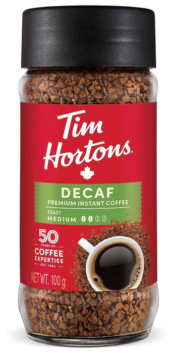 Tim Hortons Premium Decaf Instant Coffee 100g Jar