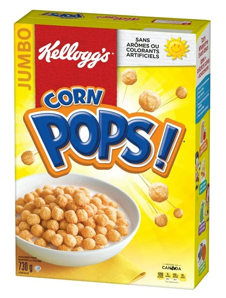 Kellogg's Canadian Corn Pops Cereal, Jumbo Size, 730g