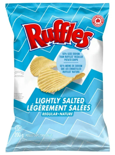 Ruffles Regular Lightly Salted Potato Chips, 200g