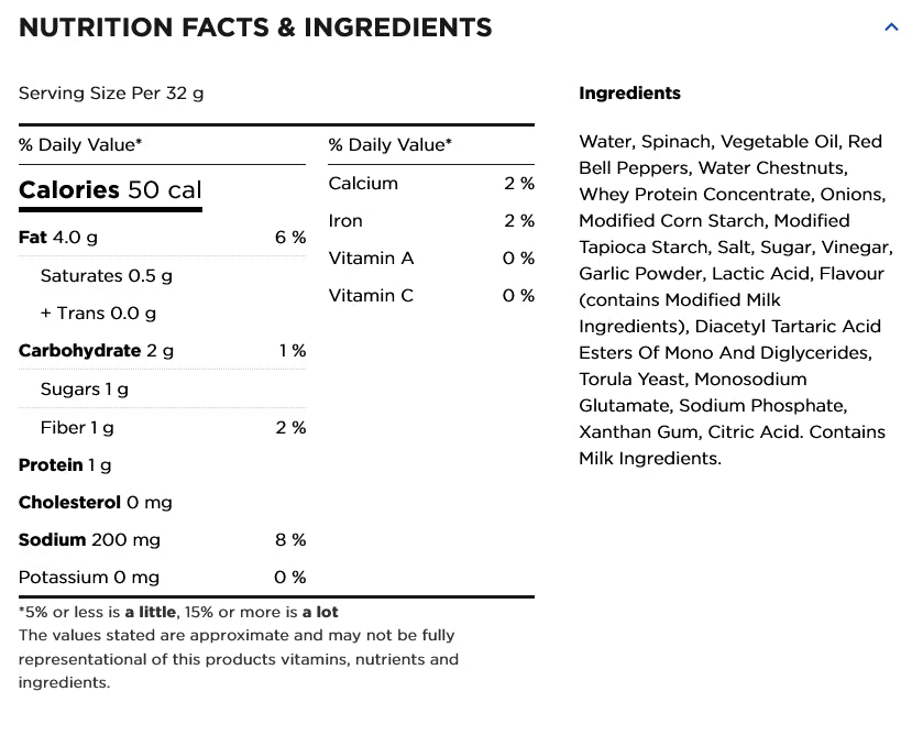 Tostitos Spinach Dip Chip Dip, 432ml/15oz