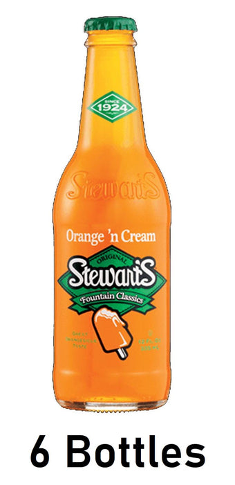 Stewarts Original Orange N' Cream Soda 12 Oz Each 6 Glass Bottles