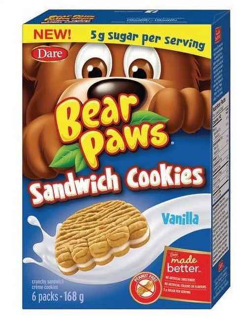 Dare Bear Paws Vanilla Sandwich Cookies, 168g/5.9oz - CanadaGrocery