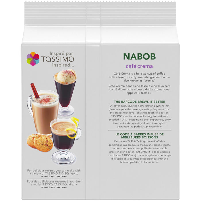 Tassimo Nabob Cafe Crema Coffee, 70 T-Discs (5 Boxes of 14 T-Discs)