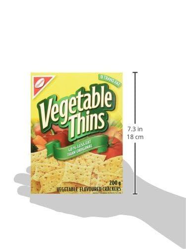 Christie Vegetable Thins, 40% Less Fat, Crackers, 200g/7oz Each 6 Boxes - CanadaGrocery