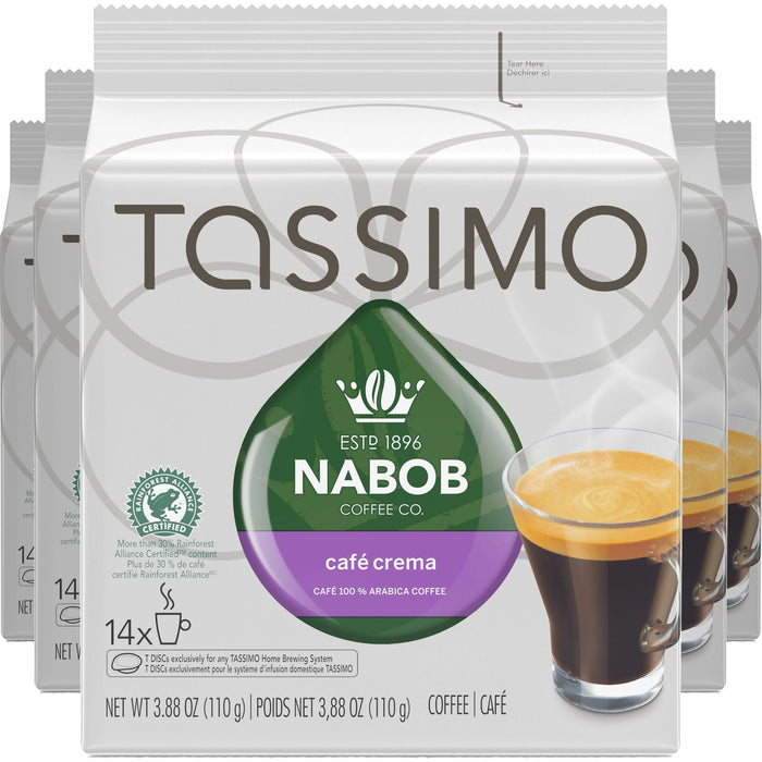 Tassimo Nabob Cafe Crema Coffee, 70 T-Discs (5 Boxes of 14 T-Discs)