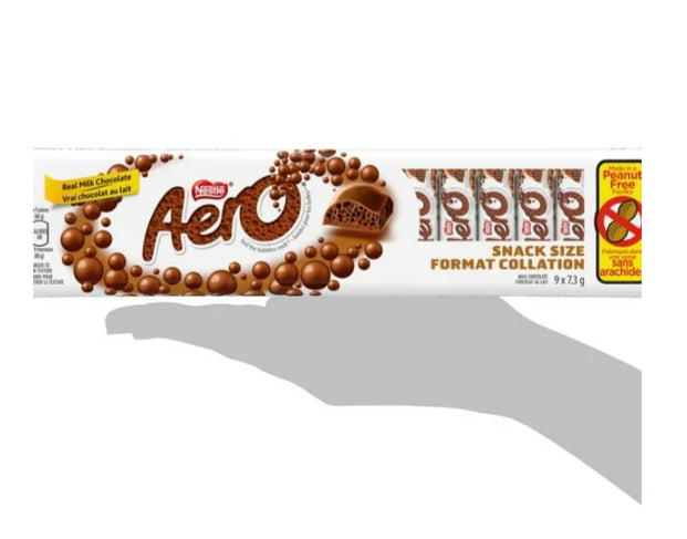 Nestle Aero Fun Size Chocolate Bars, 9 x 7.3g