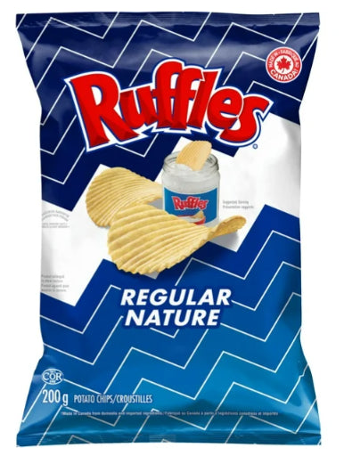 Ruffles Regular Potato Chips, 200g (Imported from Canada)