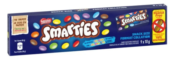 Nestle Smarties Chocolate Strips 9 Mini Boxes, 90g