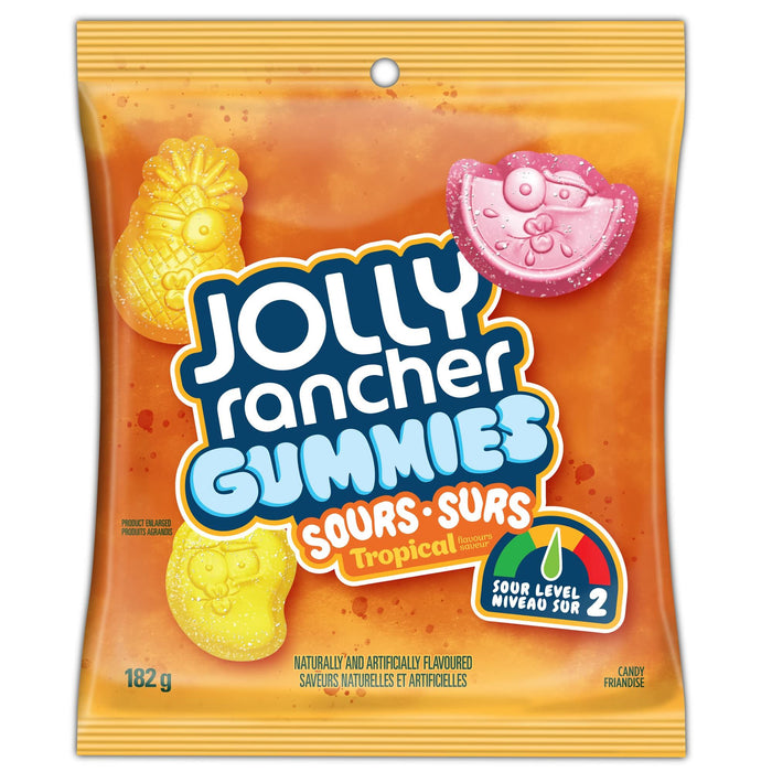 Jolly Rancher Gummies Sours, Tropical Flavors, 182g/6.4oz