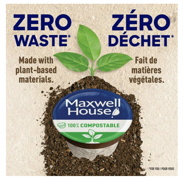 Maxwell House House Blend Coffee 100% Compostable Pods, 12 Pods, 117g
