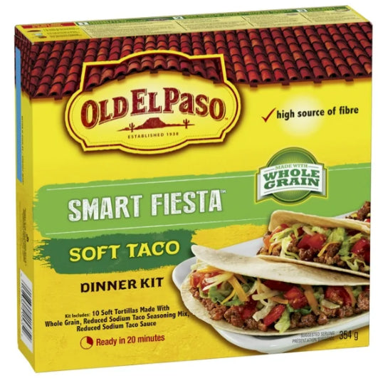 Old El Paso Smart Fiesta Soft Taco Dinner Kit, 354g