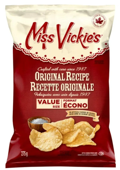 Miss Vickie's Original Recipe Kettle Cooked Potato Chips, 275g