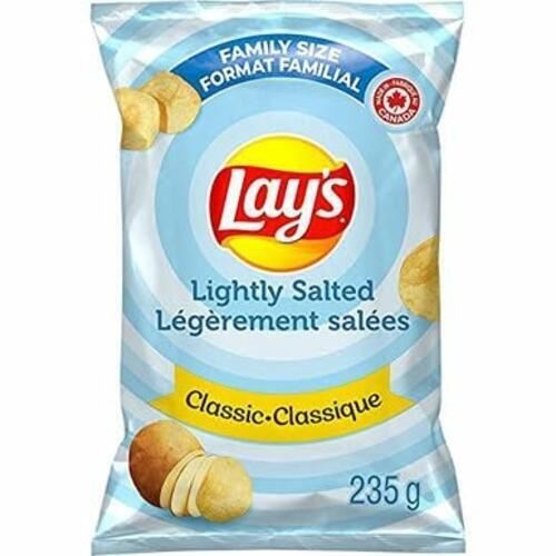 Lay's Wavy Lightly Salted Potato Chips, 235g/8.3oz, 3 BAGS