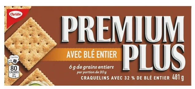 Premium Plus Whole Wheat Salted Top Crackers, 481g