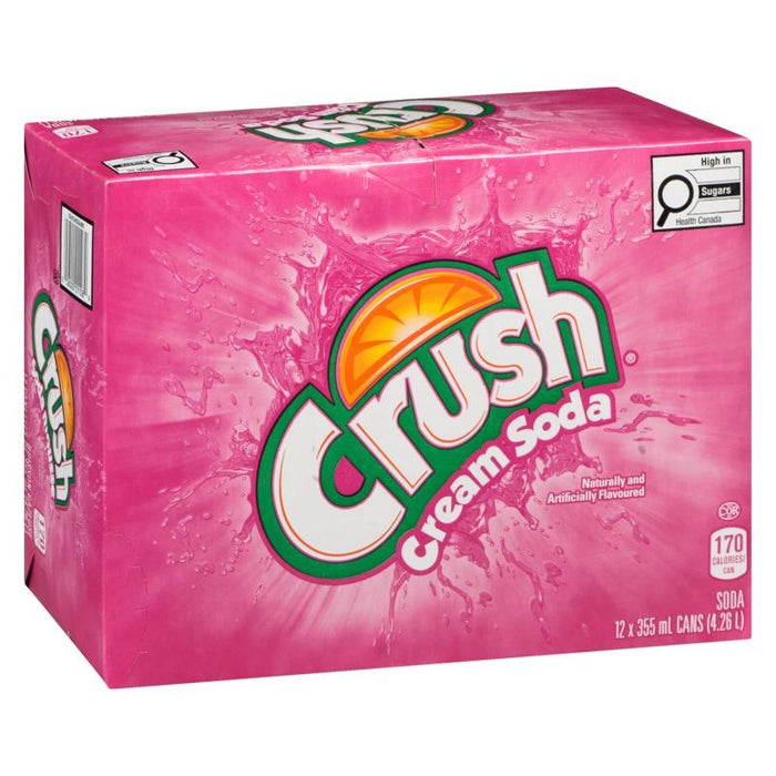 Crush Clear Cream Soda 12 Cans Case, 355mL
