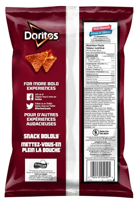 Doritos Spicy Nacho Flavored tortilla chips, 235g