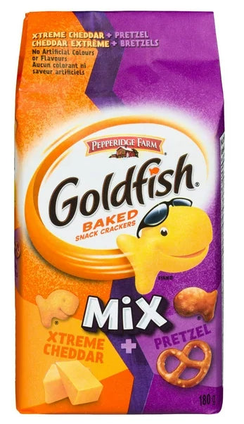 Goldfish Mix Xtreme Cheddar and Pretzel Crackers, 180g