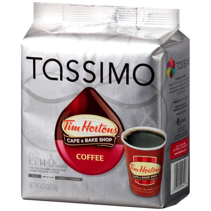 Tassimo Tim Hortons Cafe & Bake Shop Medium Roast Coffee 14 T-Discs