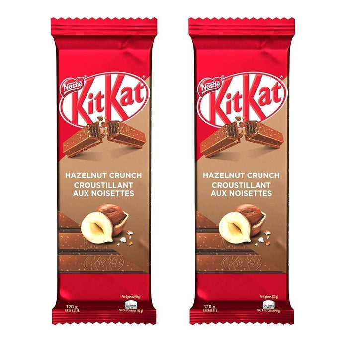 Nestle Kitkat Hazelnut Crunch Wafer Bar 120g/4.2oz Each 2 Large Bars