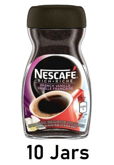 Nescafe Rich Instant Coffee French Vanilla from Canada 100g/3.5oz Each 10 Jars