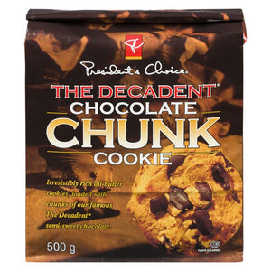 President's Choice The Decadent Chocolate Chunk Cookies, 500g