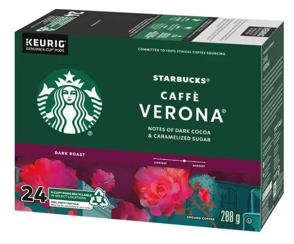 Starbucks Coffee Pods Caffe Verona Dark Roast 24 K-Cups 288 g