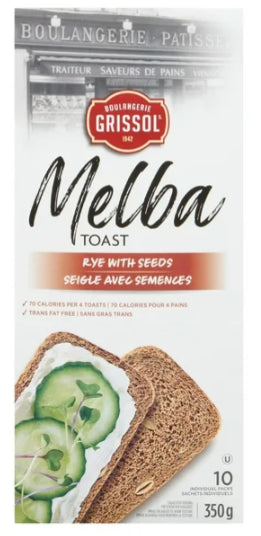 Boulangerie Grissol Melba Toast Rye with Seeds, 10pc, 350g