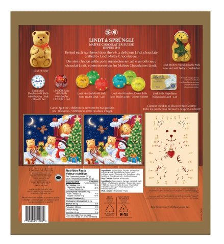 Lindt TEDDY Assorted Milk Chocolate Advent Calendar, 128g