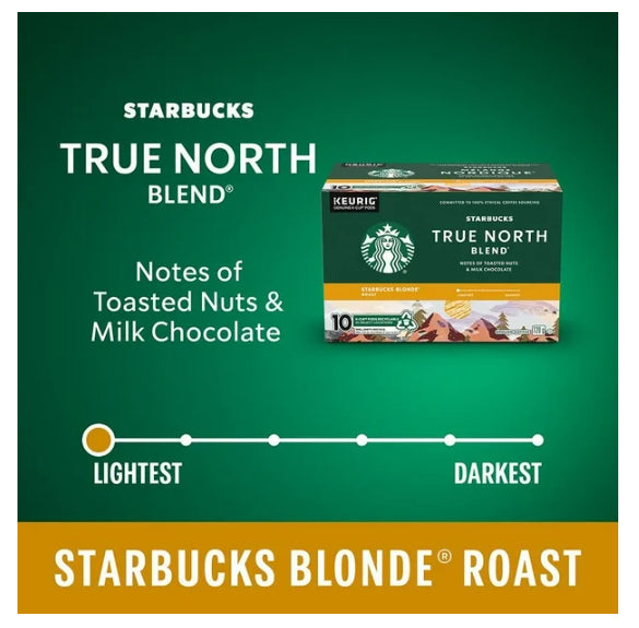 Starbucks Coffee Pods True North Blend 10 K-Cups 120 g