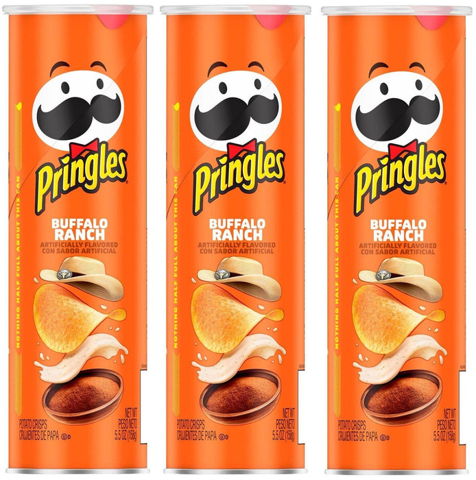 Pringles Buffalo Ranch Potato Chips 5.96oz, 3 CANS