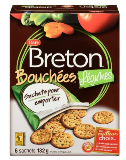 Dare Breton Veggie Bites Pouches 6ct, 132g