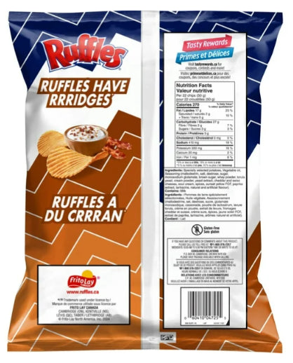 Ruffles Sour Cream 'n Bacon Flavored Potato Chips, 200g