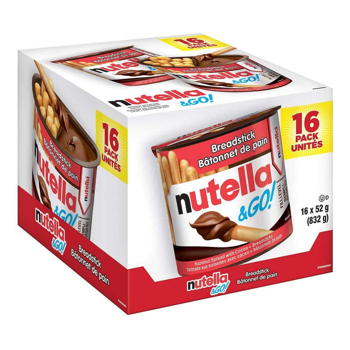 Nutella & Go Breadstick Chocolate Snack Packs, 16 units 52g/1.8oz each