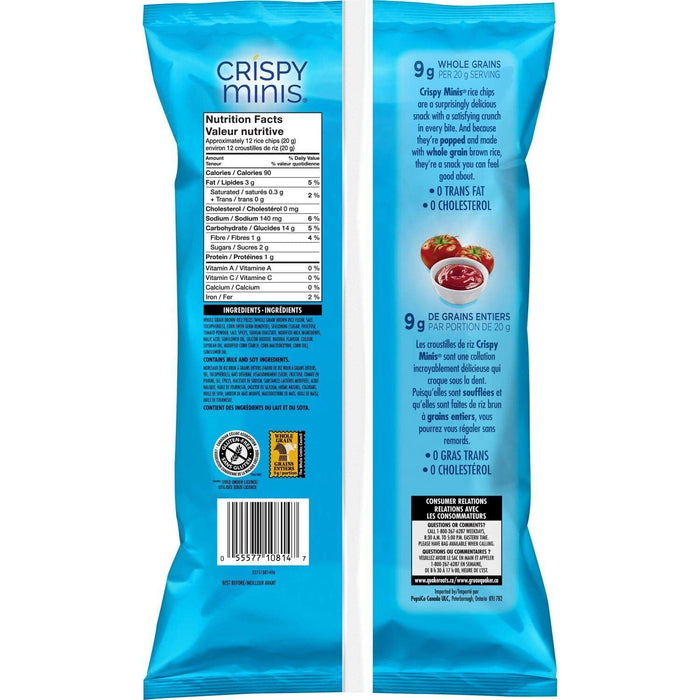 Quaker Crispy Minis Ketchup 100g/3.5oz 12 BAGS