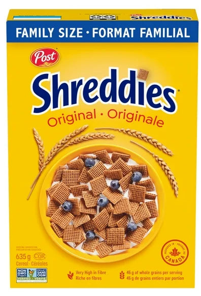 Post Shreddies Breakfast Cereal, Family Size, 635g