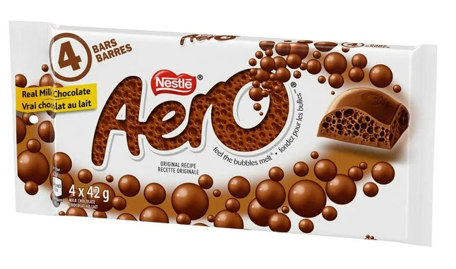 Nestle Aero Milk Chocolate Bars, 4 x 42g, 168g