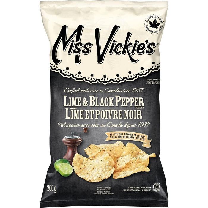 Miss Vickie's Lime & Black Pepper Kettle Chips 200g/7.1oz