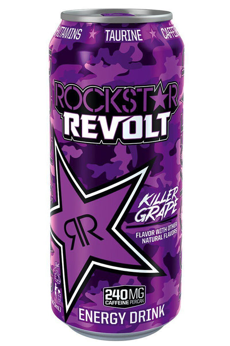 Rockstar Energy Drink Revolt Grape, 24 CANS