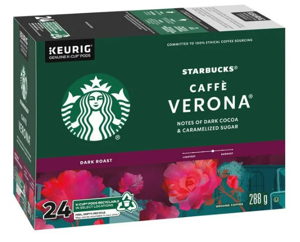 Starbucks Coffee Pods Caffe Verona Dark Roast 24 K-Cups 288 g