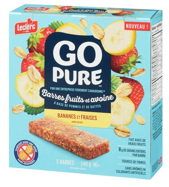 Go Pure Banana & Strawberry Fruit & Oat Bars, 5 Bars, 140g