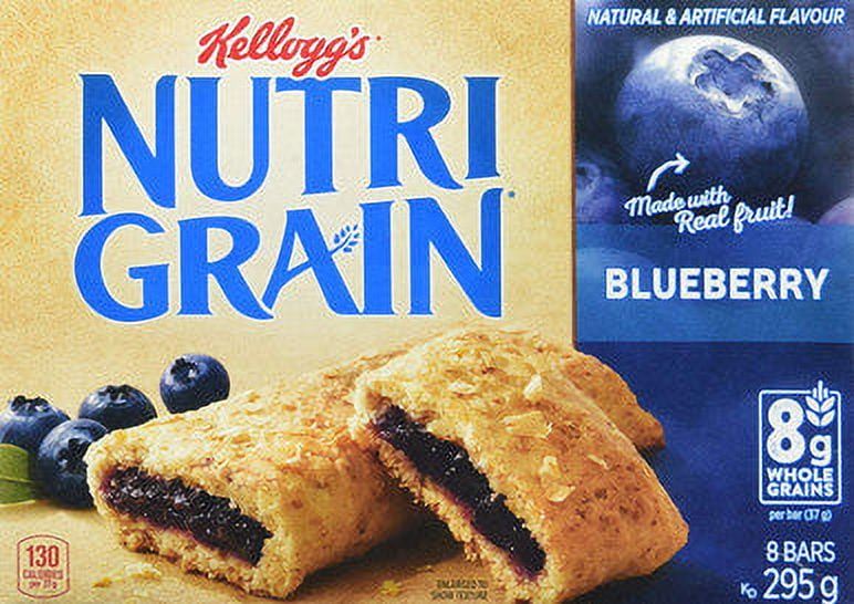 Kellogg's Nutri Grain Cereal Bars Blueberry, 8 Bars, 295g/10.4oz