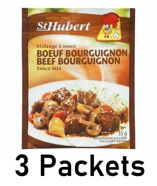 St Hubert Beef Bourguignon Mix 35g Each 3 Packets - CanadaGrocery