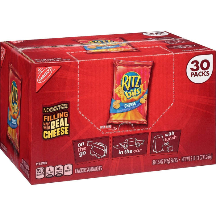 Nabisco Ritz Bits Cheese Cracker Sandwiches 1.5 oz Each 30 Packs - CanadaGrocery