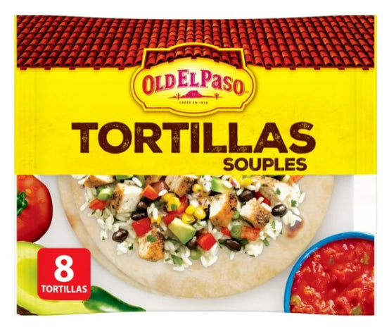 Old El Paso Soft Flour Tortillas, Large, 8 Tortillas, 334g