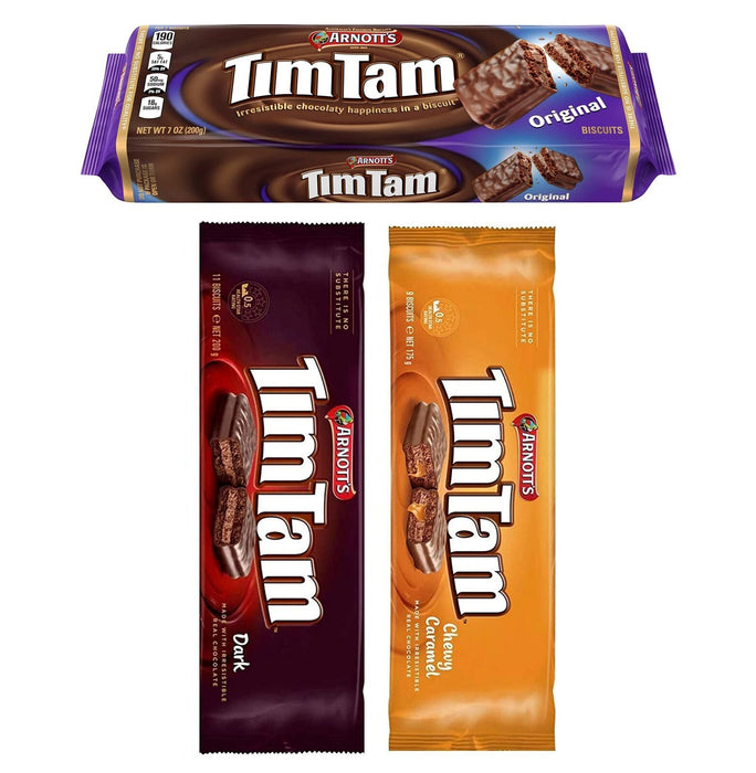 Arnott's Tim Tam Cookies, Classics Sampler (Dark, Chewy Caramel, Original)