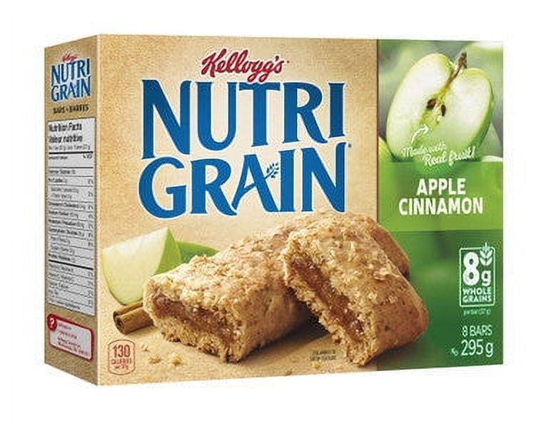 Kellogg's Nutri Grain Cereal Bars Apple Cinnamon, 8 Bars, 295g/10.4oz